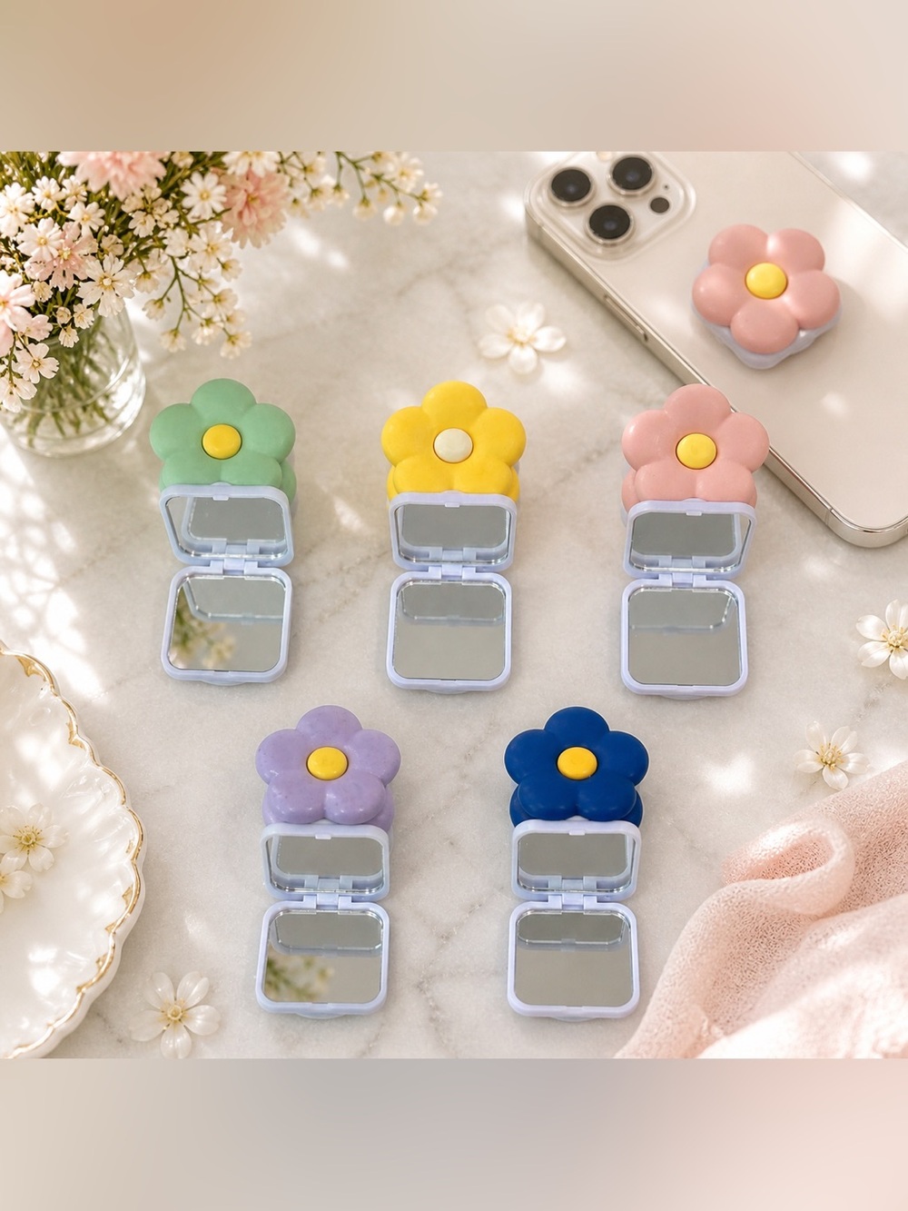 Flower Mirror Phone Grips & Stands – Universal Phone Ring Holders
